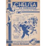 Chelsea v Preston North End 1938 August 31st vertical fold toned rev light pencil score graffiti