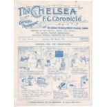 Chelsea v Corinthians 1924 March 29th original programme removed from bound volume