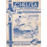 Chelsea v Liverpool 1937 August 28th horizontal fold rusty staple