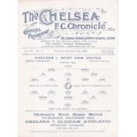 Chelsea v West Ham United 1919 December 25th VG