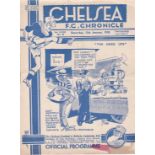 Chelsea v West Bromwich Albion 1938 January 15th horizontal fold rusty staple front bottom right