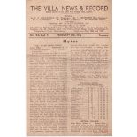 Aston Villa v Chelsea 1946 February 12th horizontal & vertical folds