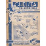 Chelsea v Middlesbrough 1939 January 14th horizontal & vertical folds old tape left side