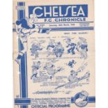 Chelsea v Everton 1938 March 26th horizontal fold rusty staple hole punched left