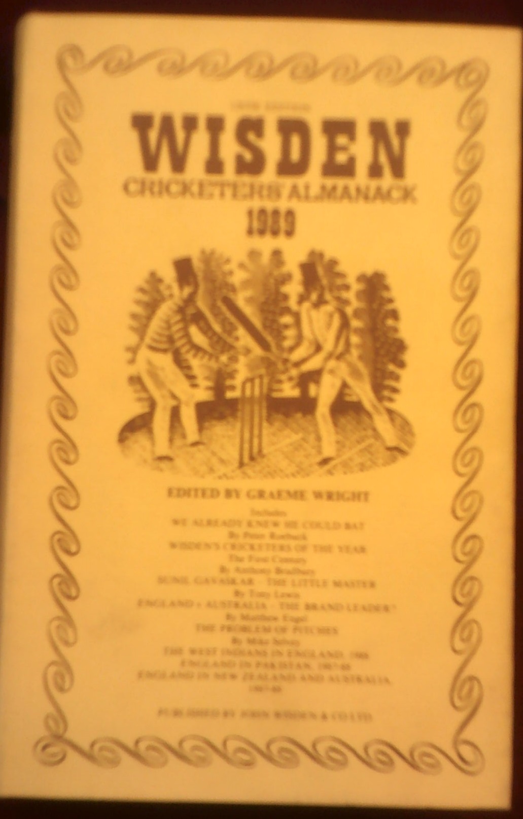 Wisden 1989-Almanack-Hardback, with dust cover - very fine