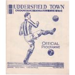 Huddersfield Town v Chelsea 1938 April 16th vertical fold rusty staple