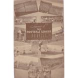 Souvenir of the Football League Jubilee 1938 August 20th Brentford v Chelsea toned