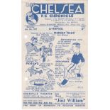 Chelsea v Liverpool 1947 January 4th vertical fold hole punched left