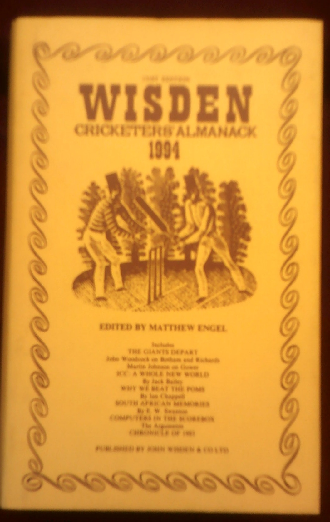 Wisden 1994-Almanack-Hardback with dust cover, very fine