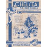Chelsea v Charlton Athletic 1937 December 25th horizontal & vertical folds front some stains