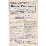 Army v RAF Services Charities Stamford Bridge Ground 1946 March 13th horizontal & vertical folds