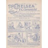 Chelsea v Oldham Athletic 1930 January 4th horizontal fold rusty staple