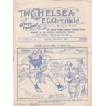 Chelsea v Everton 1932 March 26th horizontal & vertical folds rusty staple