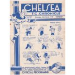 Chelsea v Bolton Wanderers 1938 March 12th horizontal fold rusty staple