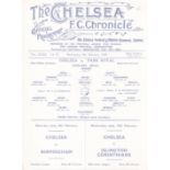 Chelsea v Park Royal 1936 February 5th original programme removed from bound volume