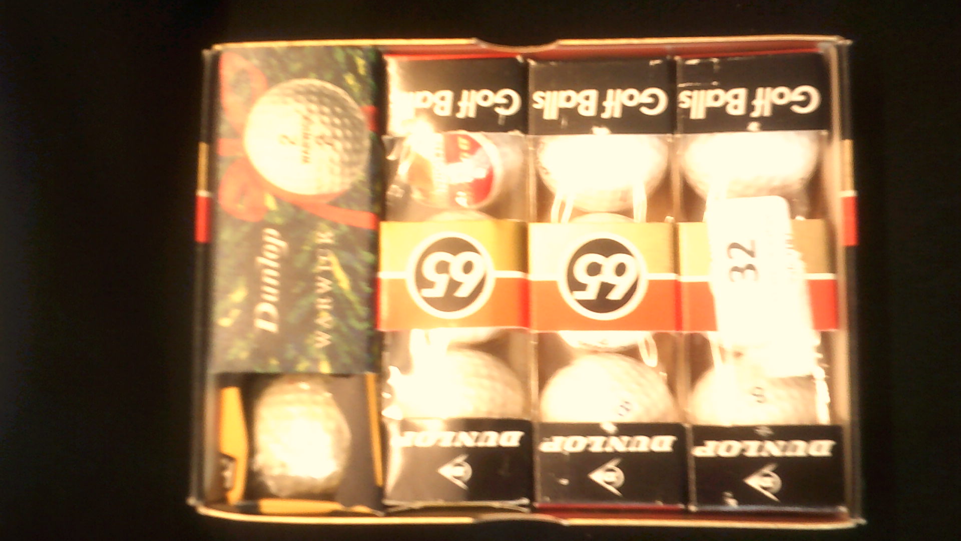 Vintage Golf Balls - Dunlop 65'-9 in original box unused and Warwick (3)