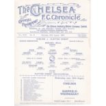 Chelsea v Clapham Orient 1934 August 25th original programme removed from bound volume
