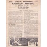 Charlton Athletic v Chelsea 1946 March 30th horizontal & vertical folds odd very small tears on