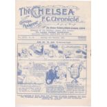 Chelsea v Grimsby Town 1930 December 27th horizontal fold staple rusty rev pencil graffiti team