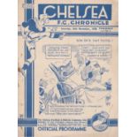 Chelsea v Wolverhampton Wanderers 1938 November 26th very rusty staple rev score & match report