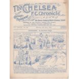 Chelsea v Leeds United 1933 April 8th horizontal fold rusty staple pen no top right corner