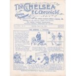 The Arsenal v Chelsea 1923 March 3rd original programme removed from bound volume