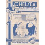 Chelsea v Sunderland 1938 November 12th horizontal & vertical folds rev score graffiti and red tape