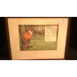 Golfing Prints-Chas Crombie - Rules of Golf, 12 comic prints, framed, comic