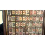 Framed Cigarette Cards-(50) Regimental Flags - Gallagher's, beautifully set in frame