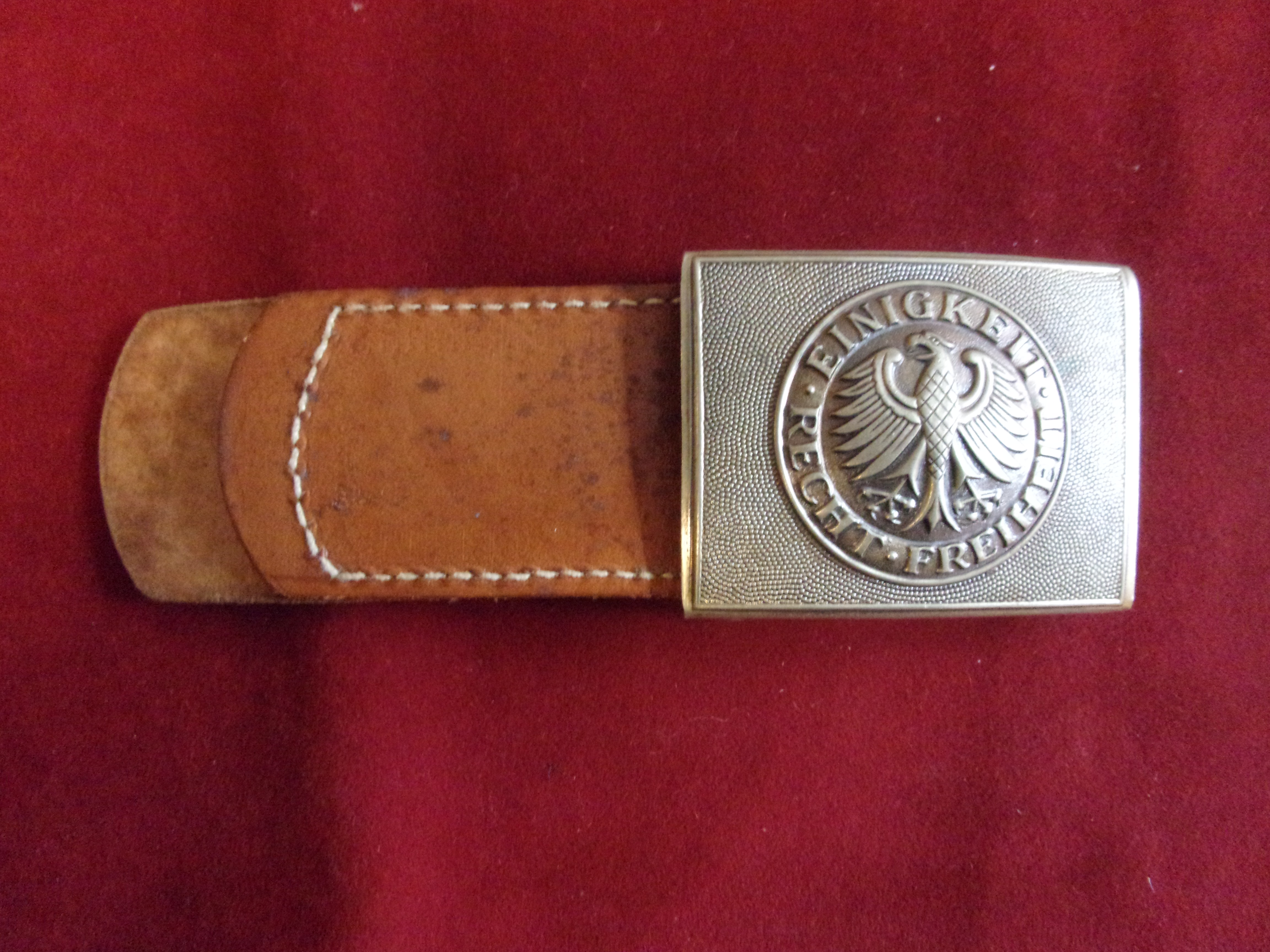 Post-War West German Bundeswehr EM/NCo’s Belt with Buckle with leather tab.