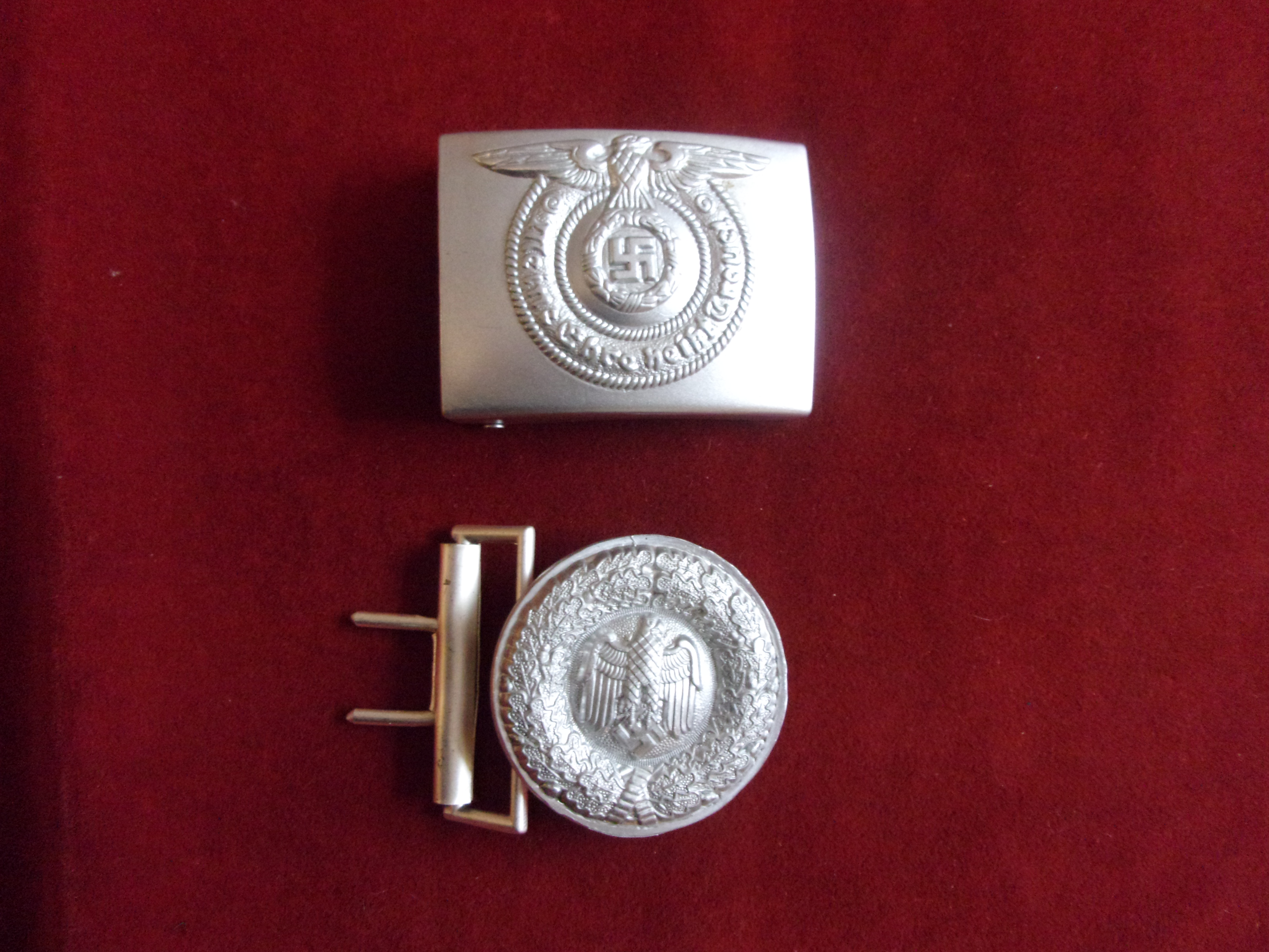 Replica German belt Buckles-(2) one Officers type. In good condition