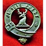 Lovat Scouts Cap Badge (White-metal), two lugs, the wording "Je Suis Prest", sealed 10th Jan 1951.