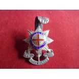Royal Sussex Regiment WWI Warrant Officers Cap Badge (Silver and enamel), two lugs.