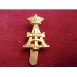 19th (Queen Alexandra's Own Royal Hussars) Other Ranks Cap Badge issued between 1909-1922 (Gilt),