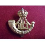 Durham Light Infantry WWI Officers Cap Badge (Gilt), two lugs. K&K: 681