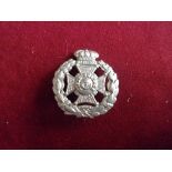 Rifle Brigade Victorian Forage Cap Badge (White-metal), two lugs, Guelphic crown. K&K: 703