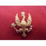 14th/20th King's Hussars WWII Officers Cap Badge (Brass), slider, does not have the letter 'FR' on