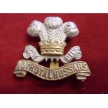 10th (The Prince of Wales Own Royal Regiment) Hussars WWII Cap Badge, variant with larger scroll (