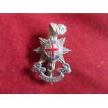 Royal Sussex Regiment WWI Warrant Officers Cap Badge (Silver and enamel), slider.