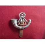 King's Own (Yorkshire Light Infantry) Victorian Cap Badge (Bi-metal), slider, smaller variant. K&