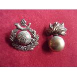 Royal Marine Light Infantry Cap Badge (Gilding-metal) and Royal Marine Artillery Cap Badge. K&K: