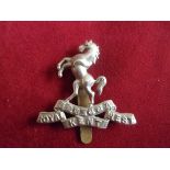 The Queen's Own (Royal West Kent Regiment) WWI Cap Badge (White-metal), slider. K&K: 668