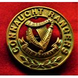 Connaught Rangers Other Ranks Helmet Plate issued between 1881-1914, (Gilding-metal), four lugs. K&