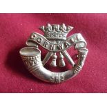 The Duke of Cornwall's Light Infantry WWI War Economy Forage Cap Badge (Gilding-metal), two lugs.