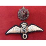 Royal Flying Corps Officer WWI Cap Badge (Bronze, tab fitting(, with Royal Flying Corps '