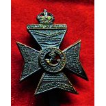 King's Royal Rifle Corps Forage WWI Cap Badge (Blackened-brass), slider, design sealed in . K&K: