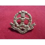 The of Cambridge's Own (Middlesex Regiment) WWI War Economy Forage Cap Badge (Brass), two lugs. K&K: