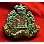 The Suffolk Regiment Victorian Forage Cap Badge (Bi-metal), two lugs, first type. K&K: 603