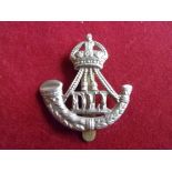 Durham Light Infantry WWI Cap Badge (White-metal), two lugs. K&K: 681