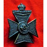 King's Royal Rifle Corps Forage Cap Badge (Blackened-brass), slider. K&K: 675